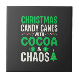 Christmas Candy Canes Cocoa Chaos Holiday Tile