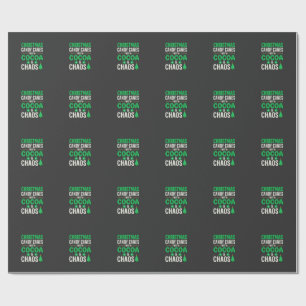 Christmas Candy Canes Cocoa Chaos Holiday Wrapping Paper