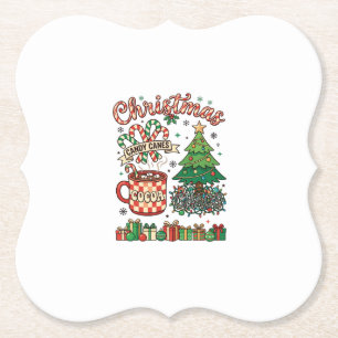 Christmas Candy Canes Cocoa Chaos Tree Mug Present Paper Coaster