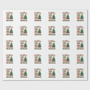 Christmas Candy Canes Cocoa Chaos Tree Mug Present Wrapping Paper