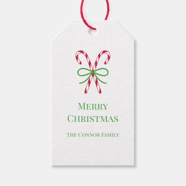 Christmas Candy Canes Gift Tag (Front)