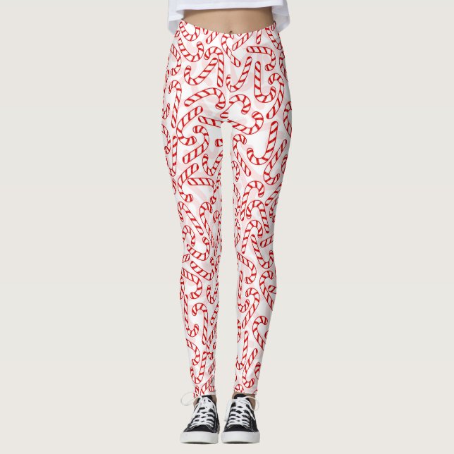 Christmas Candy Canes. Leggings (Front)