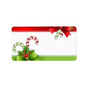 Christmas Candy Canes Mailing Address Labels