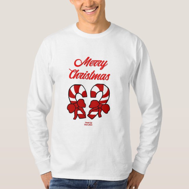 Christmas Candy Canes Men's Long Sleeve Shirt (Front)