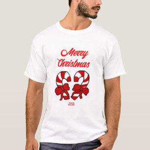 Christmas Candy Canes Men's White Basic T Shirt