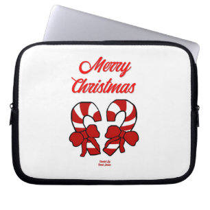 Christmas Candy Canes Neoprene Laptop Sleeve