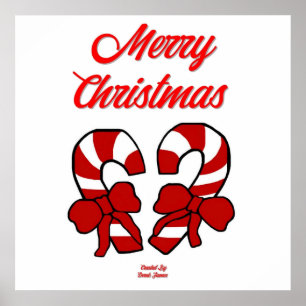 Christmas Candy Canes Poster
