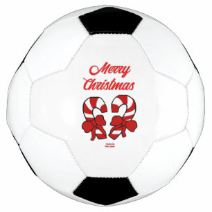 Christmas Candy Canes Soccer Ball
