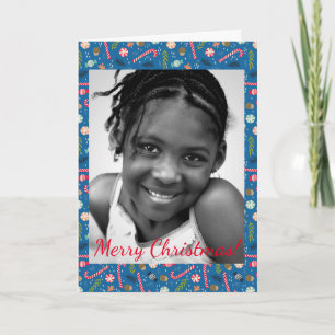Christmas Candy Canes Wrapped Holiday Candy Photo Note Card