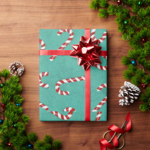 Christmas Candy Canes Wrapping Paper