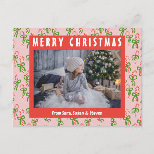 Christmas Candy Canes Xmas Holiday CUSTOM Photo Postcard