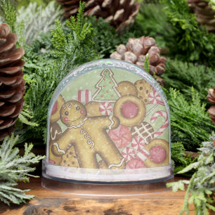 Christmas Candy Cookies Snow Globe 