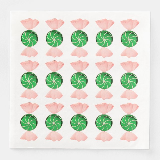 Christmas Candy Dinner Napkins (Front)