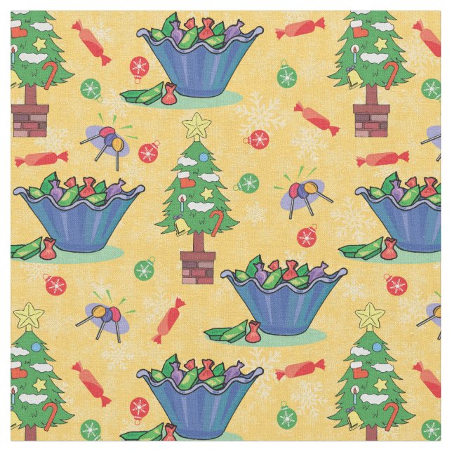 Christmas candy fabric (Close Up)