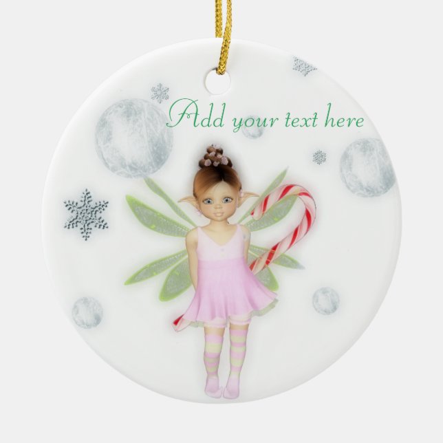 Christmas candy fairy customisable ornament (Front)