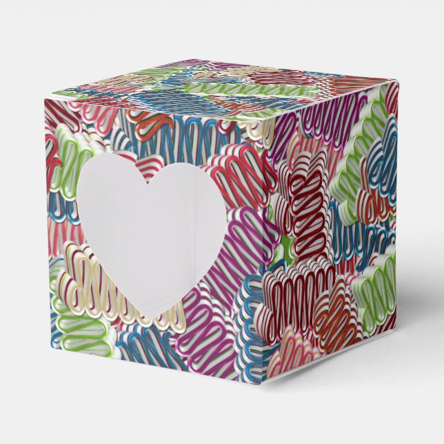 Christmas Candy-FAVOR BOX,Sq Heart Favour Box (Front Side)