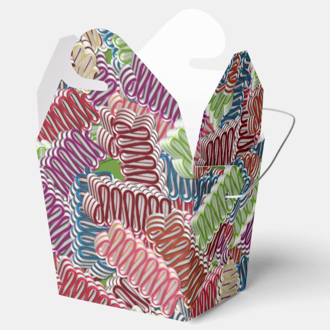 Christmas Candy-FAVOR BOX, Take Out Style Favour Box (Opened)