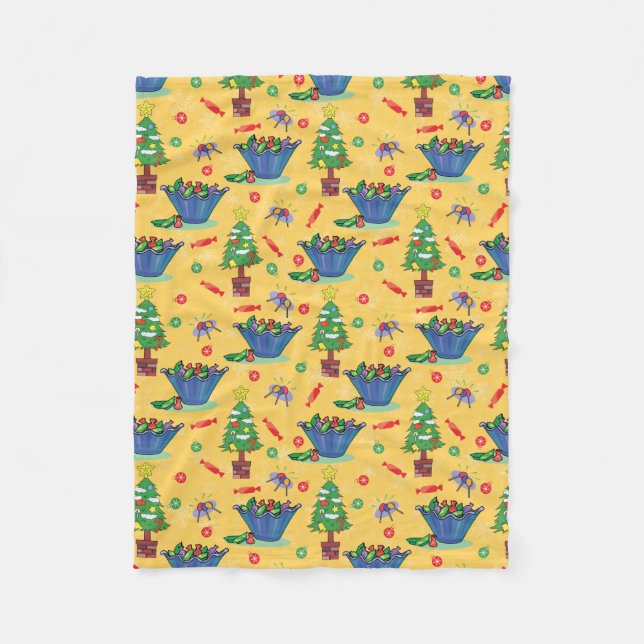 Christmas candy fleece blanket (Front)