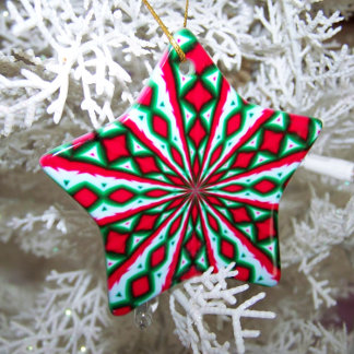 Christmas Candy Kaleidoscope Ceramic Tree Decoration