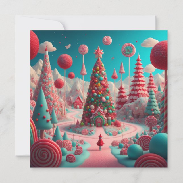 Christmas candy land Holiday Card (Front)