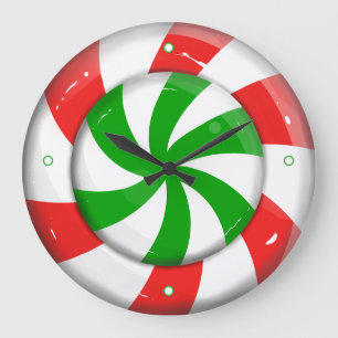 Christmas Candy Large Clock
