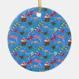 Christmas Candy, lollipop and cake Ceramic Tree Decoration