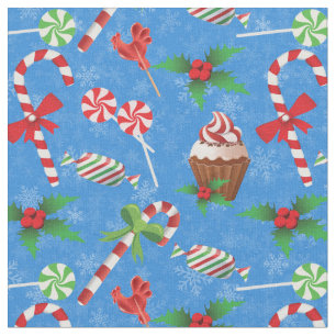 Christmas Candy, lollipop and cake Fabric