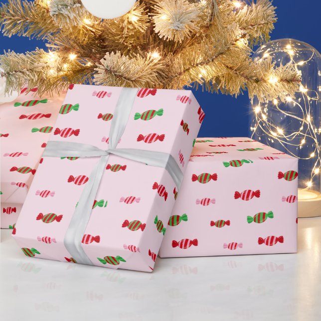 Christmas Candy Pattern Wrapping Paper (Holidays)