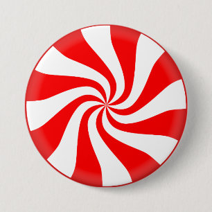 Christmas Candy Peppermint 7.5 Cm Round Badge