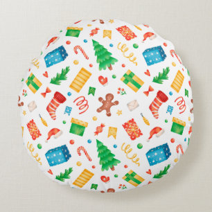 Christmas candy peppermint candys candies xmas can round cushion