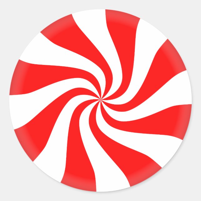 Christmas Candy Peppermint Classic Round Sticker (Front)