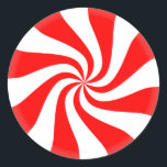 Christmas Candy Peppermint Classic Round Sticker<br><div class="desc">Christmas candy peppermint round stickers.The red-and-white stripes represented Christ's blood and purity. A fun idea for Christmas.Add text or image to customise and personalise.</div>