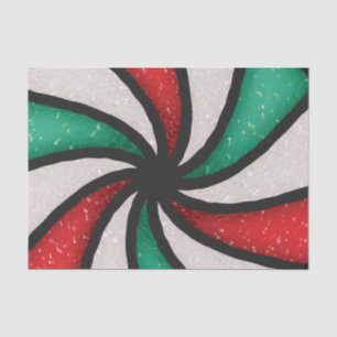 Christmas Candy Peppermint Mint Stained Glass Red Tissue Paper
