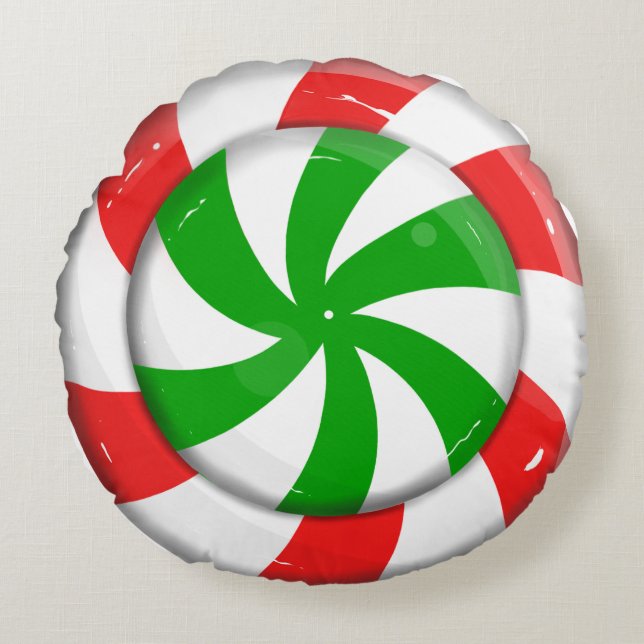 Christmas Candy Round Cushion (Front)