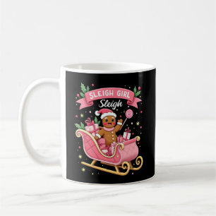 Christmas Candy Sleigh Girl Gingerbread Holiday Coffee Mug