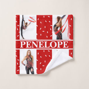 Christmas Candy Sprinkle 4 Photo Collage Wash Cloth