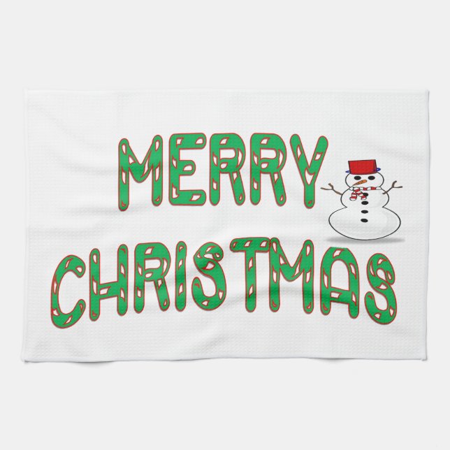 Christmas Candy Stick Tea Towel (Horizontal)