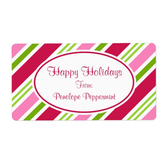 Christmas Candy Stripes Labels