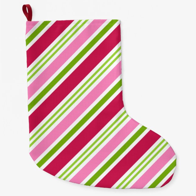 Christmas Candy Stripes Stocking (Front)
