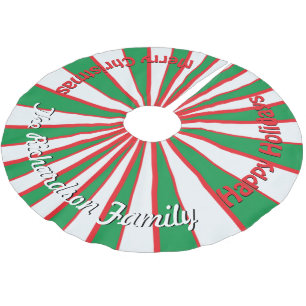 Christmas Candy Stripes YOUR NAME HERE Tree Skirt
