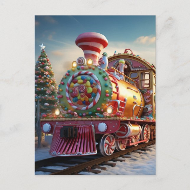 Christmas candy train postcard (Front)