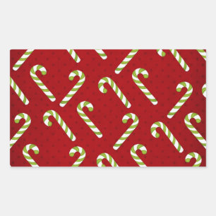 Christmas Candycanes Rectangular Sticker