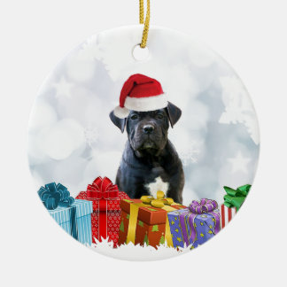 Christmas Cane Corso dog Ceramic Tree Decoration
