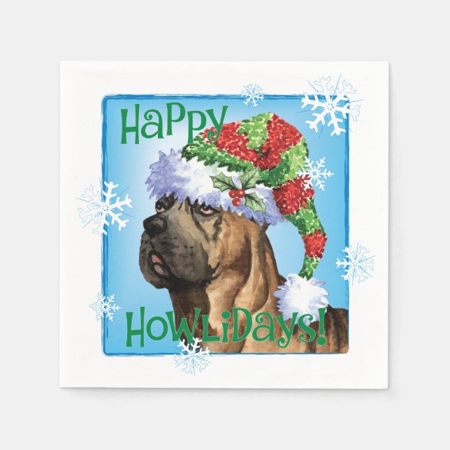 Christmas Cane Corso Napkin (Front)