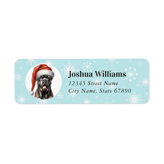 Christmas Cane Corso Return Address Labels (Front)