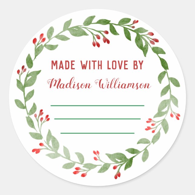 Christmas Canning |Homemade Jam or Pickles Classic Round Sticker (Front)