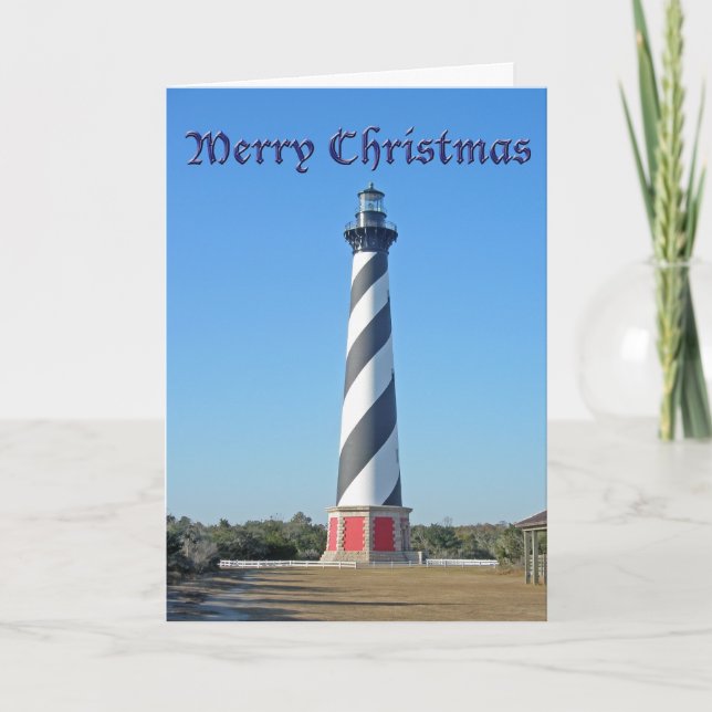 Christmas Cape Hatteras Lighthouse Holiday Card (Front)