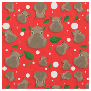 christmas capybara fabric