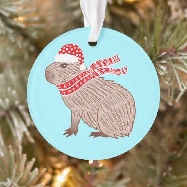 Christmas Capybara Funny Animal Lovers Ornament (Tree)