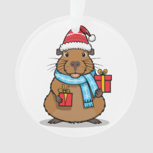 Christmas Capybara Ornament